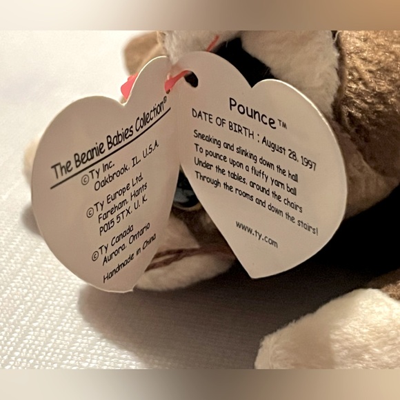 Ty Beanie Babies Pounce The Cat Beanie Baby 1997 Kitty - Picture 13 of 14